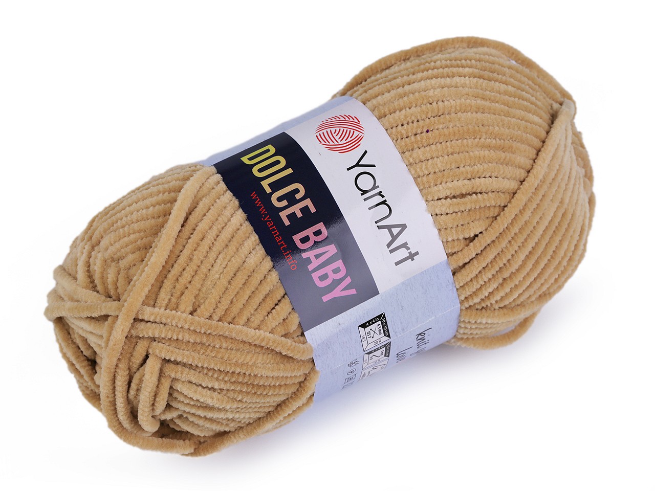 Fir de tricotat plușat Dolce Baby 50 g, bej Fir de tricotat plușat Dolce Baby 50 g, bej