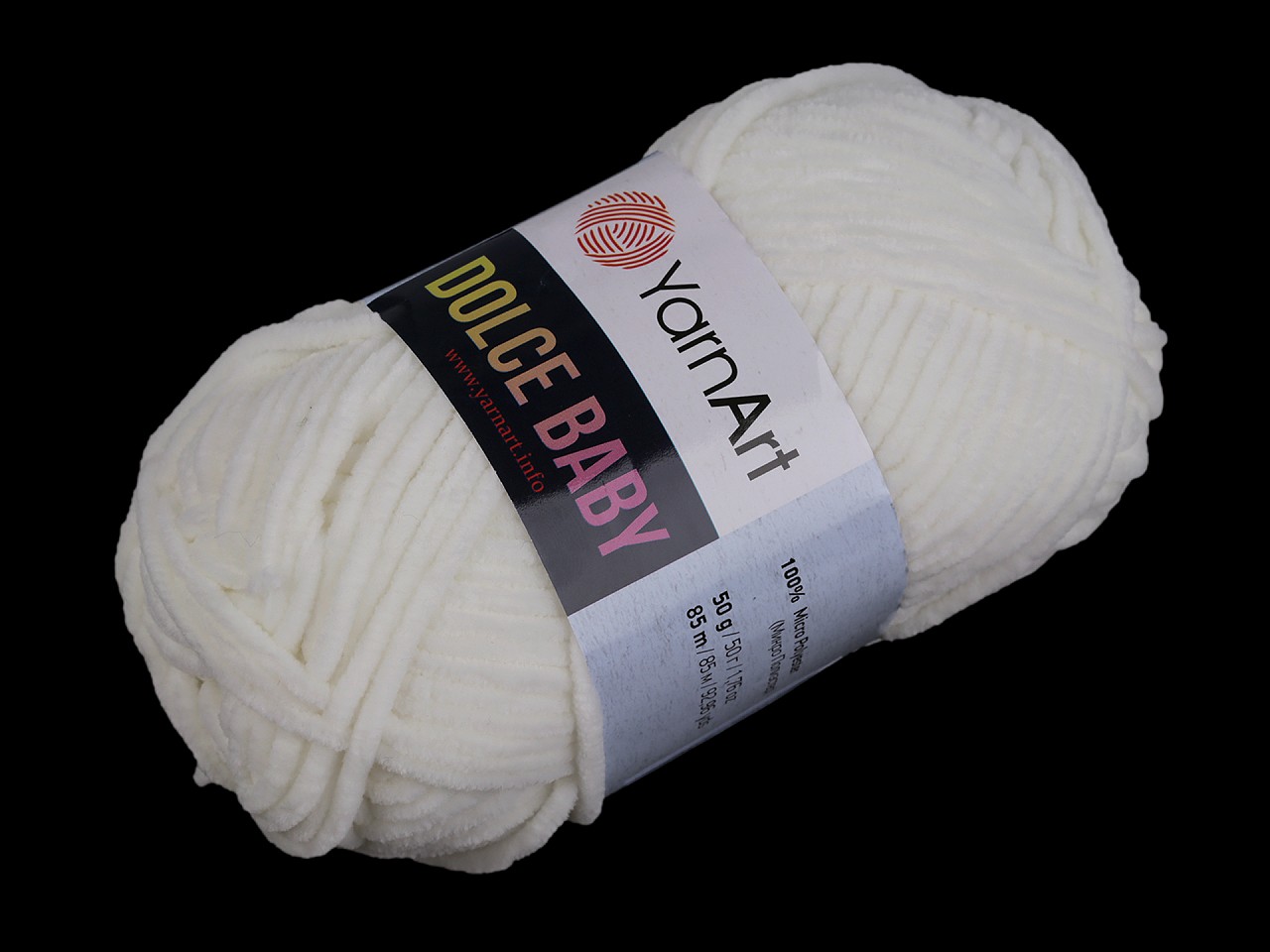 Fir de tricotat plușat Dolce Baby 50 g, crem foarte deschis