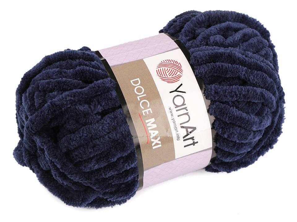 Fir de tricotat plușat Dolce Maxi, 200 g, albastru închis Fir de tricotat plușat Dolce Maxi, 200 g, albastru închis