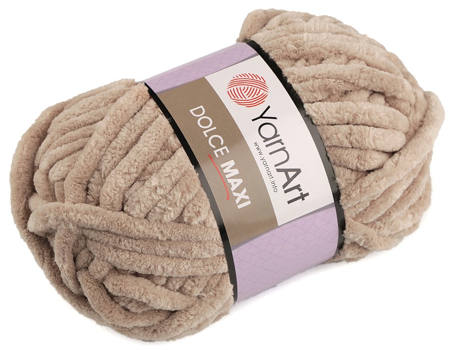 Fir de tricotat plușat Dolce Maxi, 200 g, bej Fir de tricotat plușat Dolce Maxi, 200 g, bej