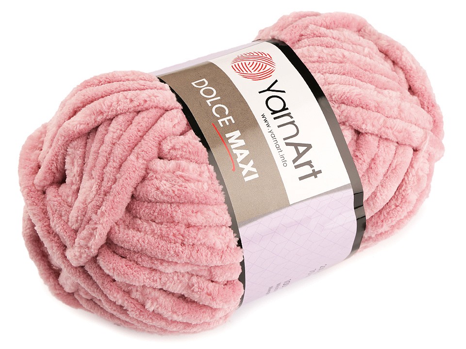 Fir de tricotat plușat Dolce Maxi, 200 g, roz pudrat