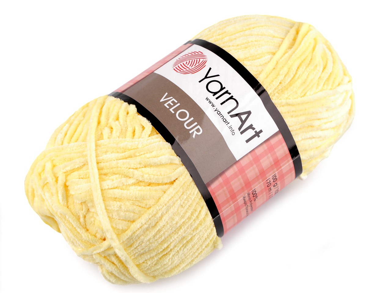 Fir de tricotat plușat Velour, 100 g, galben deschis Fir de tricotat plușat Velour, 100 g, galben deschis