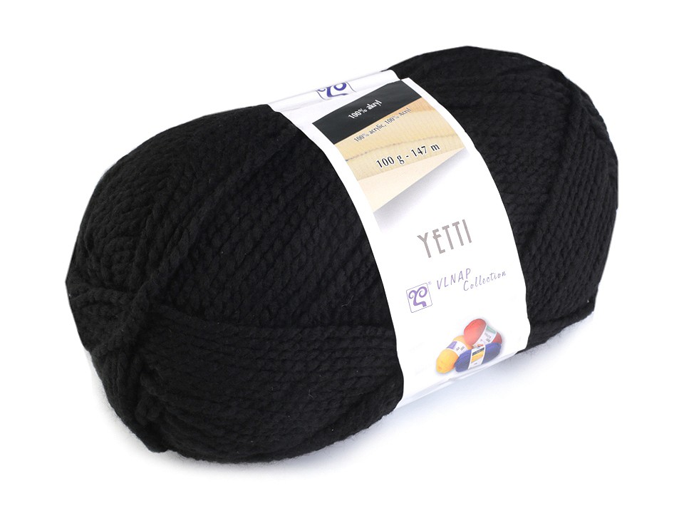 Fir de tricotat Yetti, 100 g - negru Fir de tricotat Yetti, 100 g - negru
