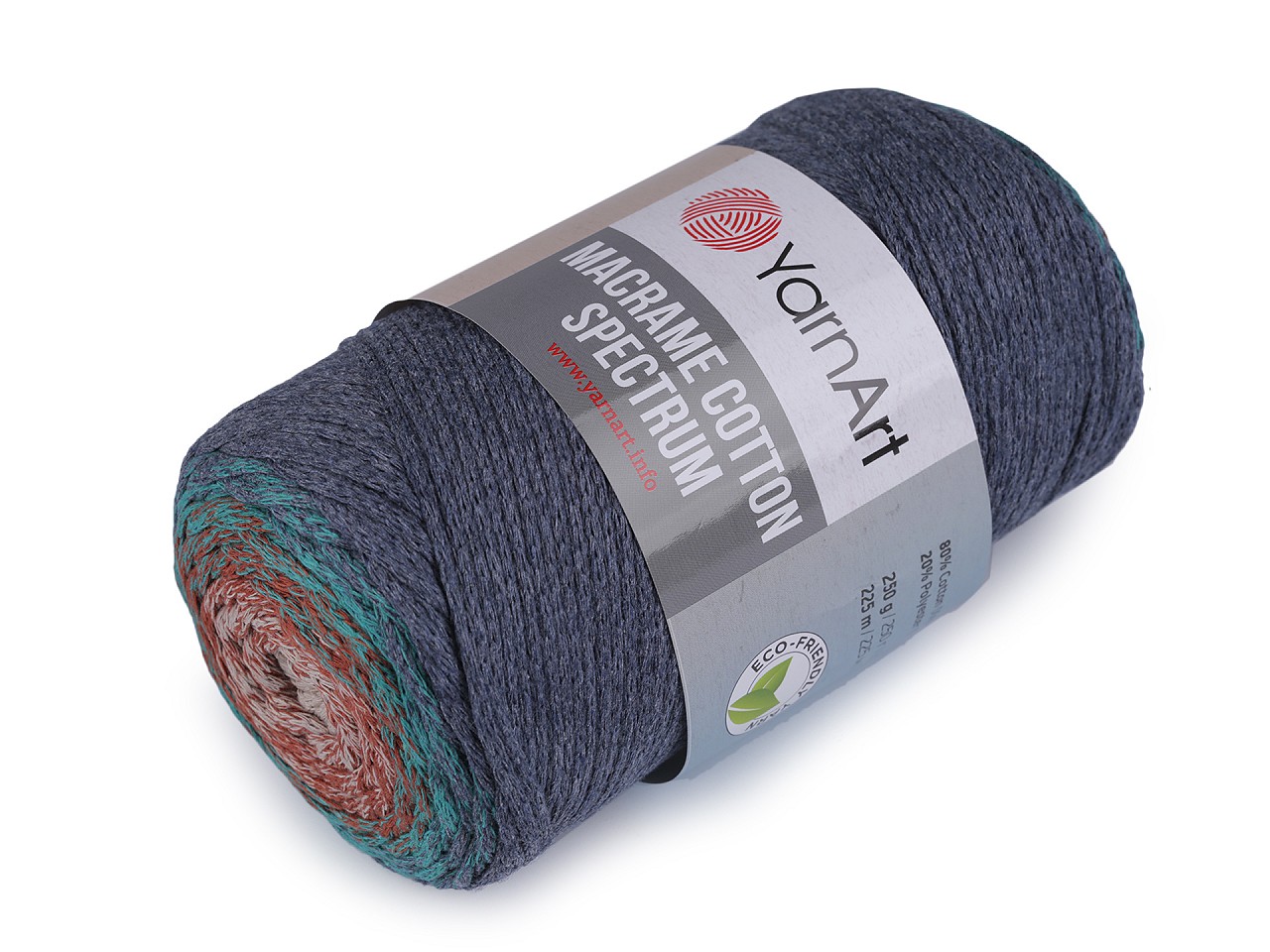 Fire de tricotat Macrame Cotton Spectrum 250 g, albastru denim Fire de tricotat Macrame Cotton Spectrum 250 g, albastru denim