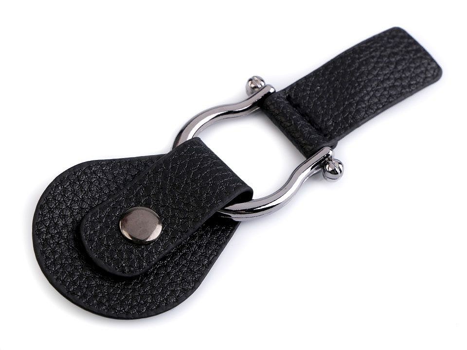 Închizătoare piele ecologică, 4,2x11,5 cm, negru