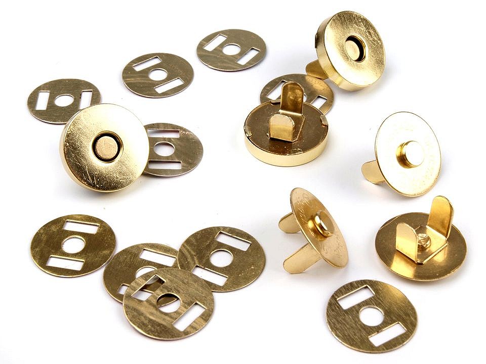 Închizatori / Capse magnetice, finisaj auriu, Ø18 mm, 5 set Închizatori / Capse magnetice, finisaj auriu, Ø18 mm, 5 set