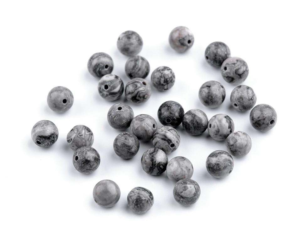 Mărgele Jasp gri, Ø6 mm (pachet 10 Buc.) Mărgele Jasp gri, Ø6 mm (pachet 10 Buc.)