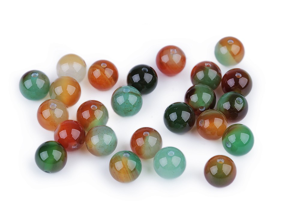 Mărgele din Agat multicolor sintetic, Ø8 mm (pachet 10 Buc.) Mărgele din Agat multicolor sintetic, Ø8 mm (pachet 10 Buc.)