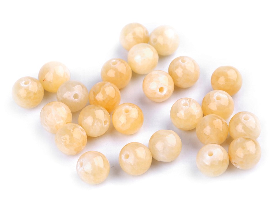Mărgele din pietre naturale Jad galben, Ø8 mm (pachet 15 Buc.) Mărgele din pietre naturale Jad galben, Ø8 mm (pachet 15 Buc.)