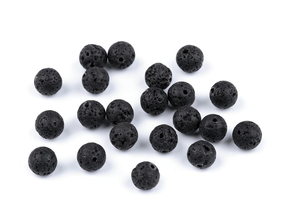 Mărgele din rocă vulcanică, Ø8 mm (pachet 24 Buc.) Mărgele din rocă vulcanică, Ø8 mm (pachet 24 Buc.)