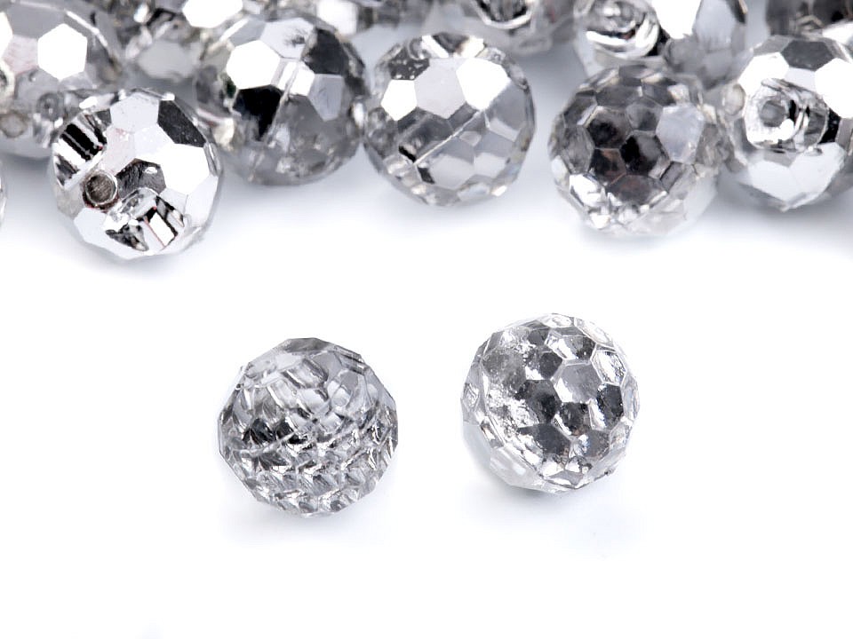 Nasturi Crystal, Ø10 mm, argintiu, 20 buc.
