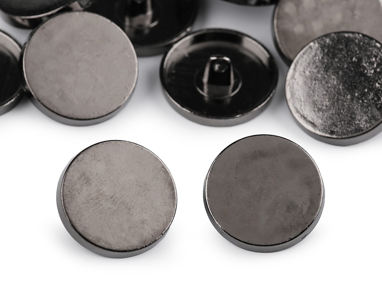 Nasturi metalici simpli, mărimea Ø20 mm, nichel negru, 10 buc.