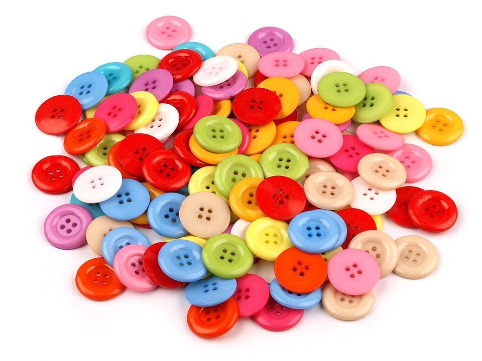 Nasturi plastic, mix de culori, mărimea Ø22 mm, mix culori, 100 buc. Nasturi plastic, mix de culori, mărimea Ø22 mm, mix culori, 100 buc.
