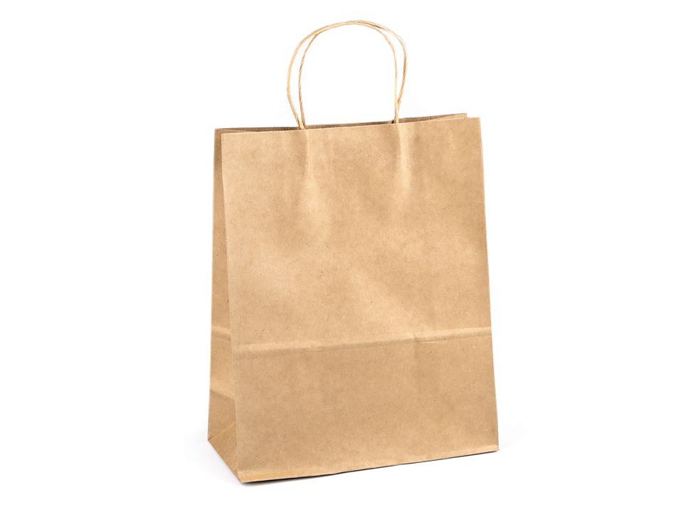 Sacoșă hârtie Natural, 26x32 cm (pachet 5 Buc.) - maro natural