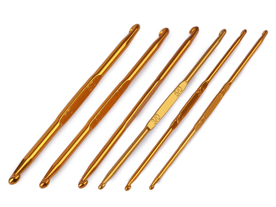 Set croșete cu două capete Nr. 1-8, arămiu deschis Set croșete cu două capete Nr. 1-8, arămiu deschis