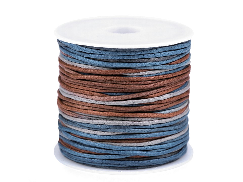 Șnur bumbac multicolor, Ø1 mm (rola 20 m) - albastru - maro Șnur bumbac multicolor, Ø1 mm (rola 20 m) - albastru - maro