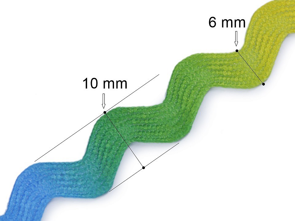 Bandă zig-zag curcubeu, lățime 6 mm, multicolor, 1 m Bandă zig-zag curcubeu, lățime 6 mm, multicolor, 1 m