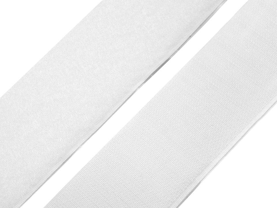 Bandă arici autoadezivă la metru, complet (puf + scai), 50 mm, White Bandă arici autoadezivă la metru, complet (puf + scai), 50 mm, Alb