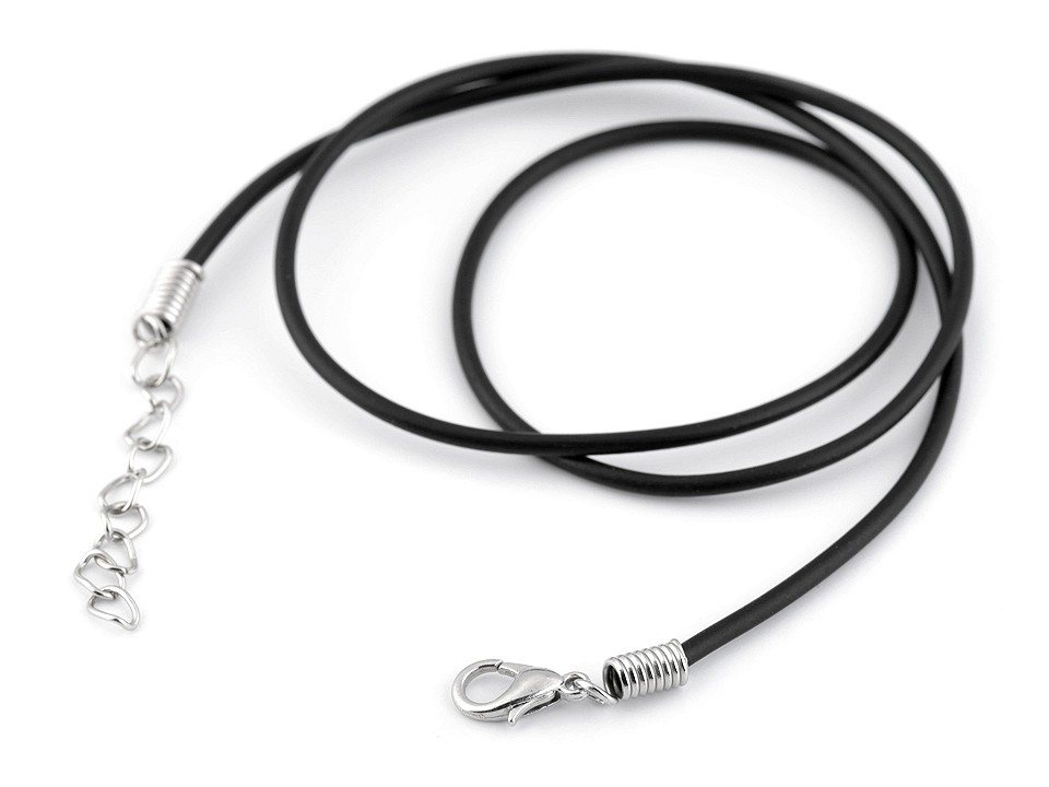 Bază colier silicon cu închizătoare lobster, 48 cm, negru