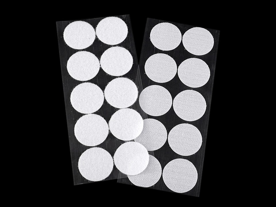 Buline arici autoadezive, complet (puf + scai), Ø35 mm, alb Buline arici autoadezive, complet (puf + scai), Ø35 mm, alb