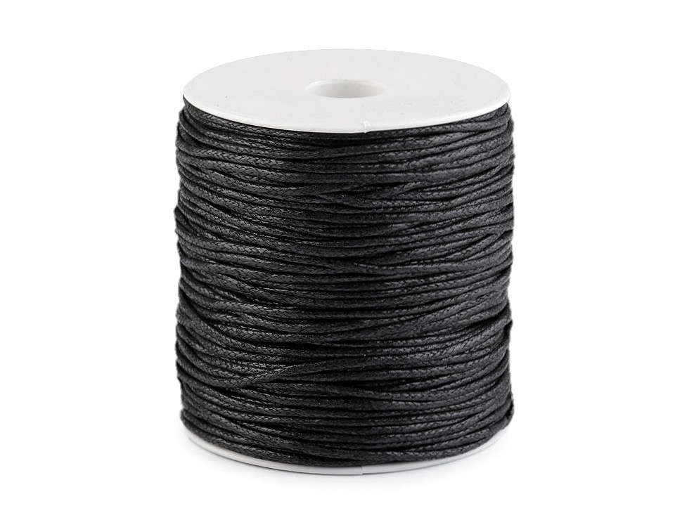 Șnur din bumbac cerat, Ø1,5-2 mm, negru Șnur din bumbac cerat, Ø1,5-2 mm, negru