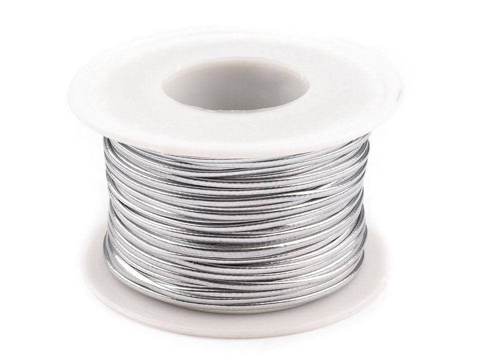 Șnur din piele ecologică, 1,5 mm, argintiu, 25 m Șnur din piele ecologică, 1,5 mm, argintiu, 25 m
