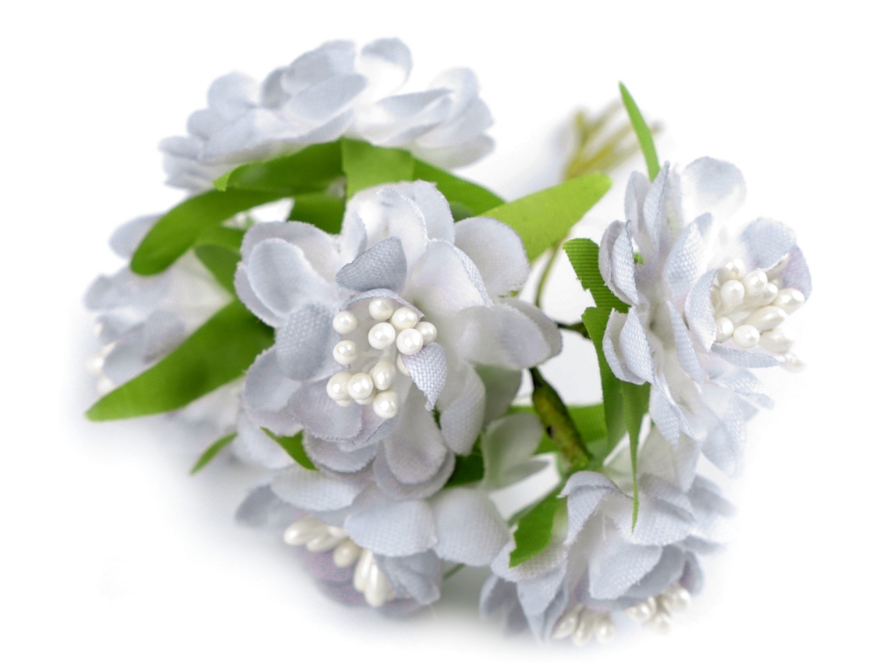 Flori artificiale decor, gri foarte deschis, 6 buc.