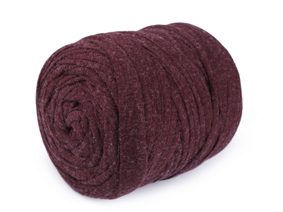 Bandă de tricotat Spaghetti, 650-700 g - bordo Bandă de tricotat Spaghetti, 650-700 g - bordo