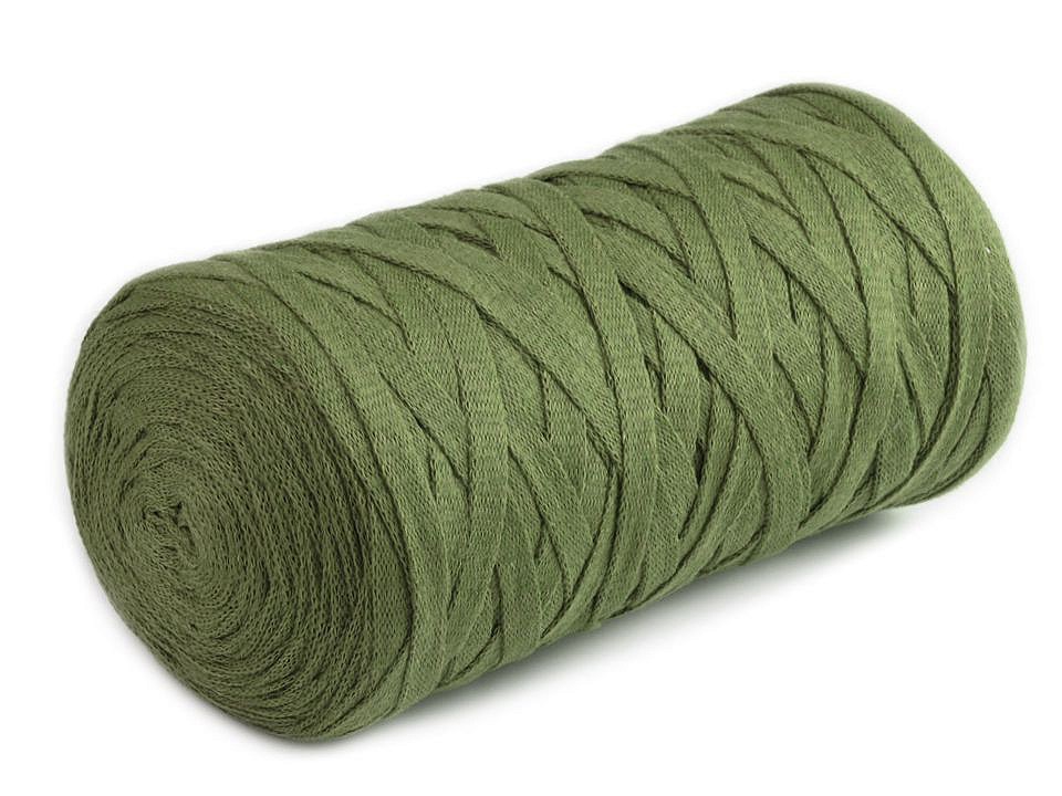 Bandă tubulare de tricotat Spaghetti, 250 g - verde de stepă Bandă tubulare de tricotat Spaghetti, 250 g - verde de stepă