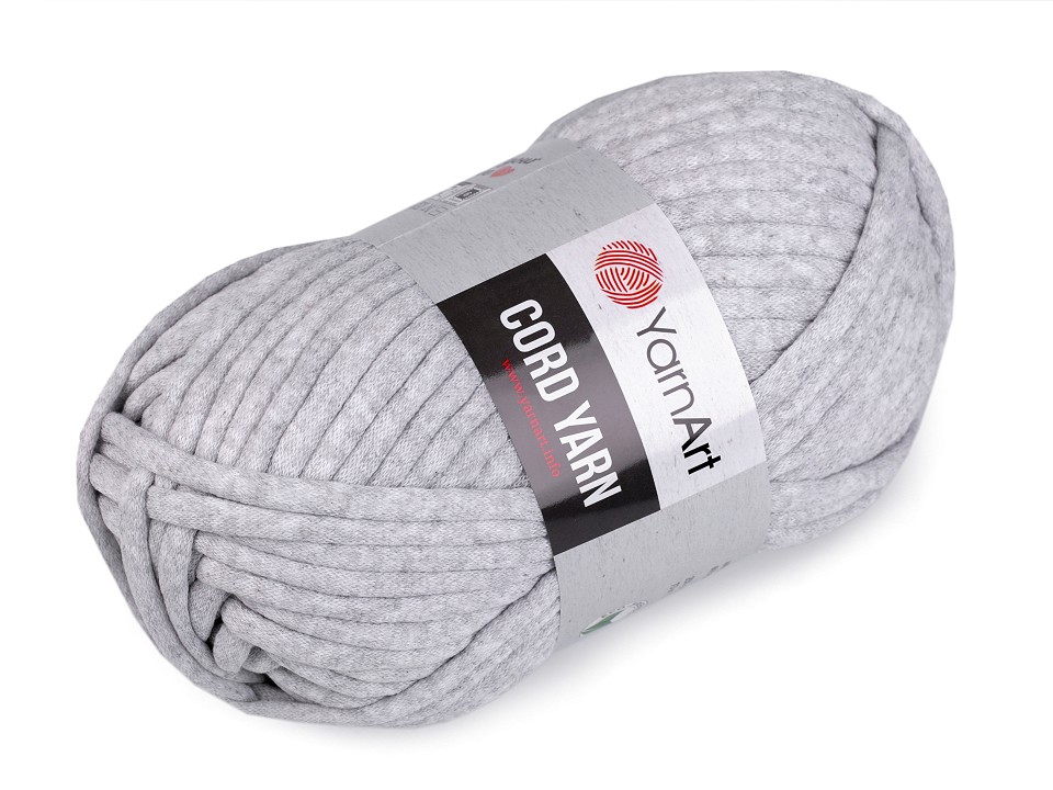 Fir de tricotat Cord Yarn, 250 g - gri foarte deschis - melanj
