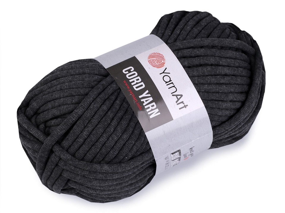 Fir de tricotat Cord Yarn, 250 g - gri închis