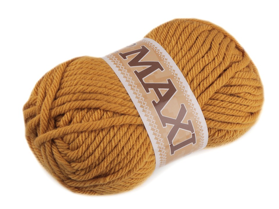 Fir de tricotat Jumbo Maxi, 100 g - galben muștar Fir de tricotat Jumbo Maxi, 100 g - galben muștar