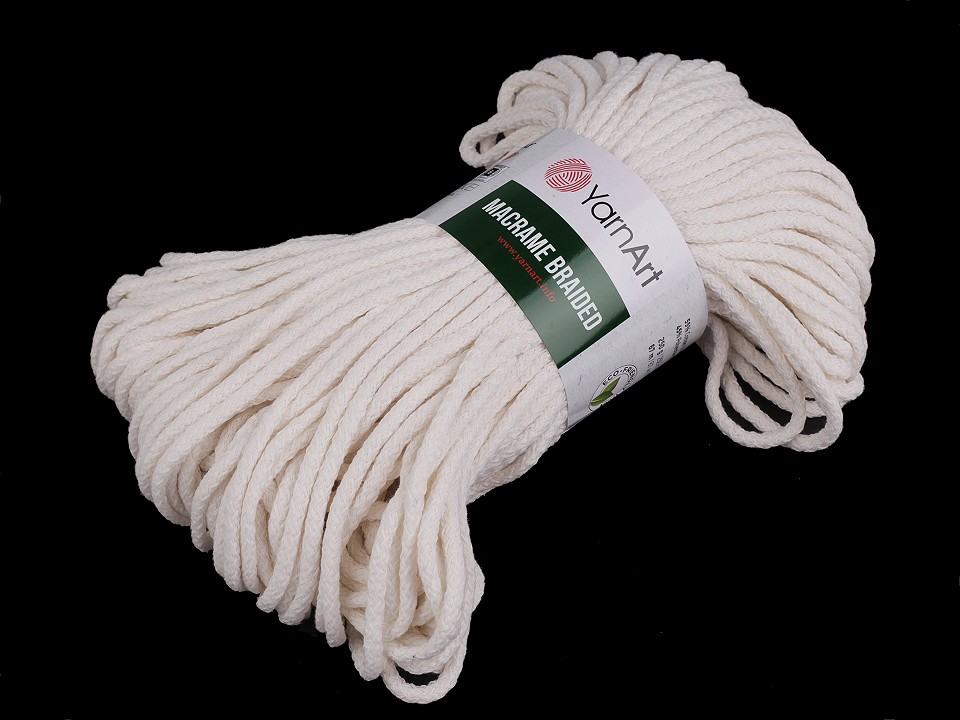Fir de tricotat Macrame Braided 250 g - crem foarte deschis Fir de tricotat Macrame Braided 250 g - crem foarte deschis