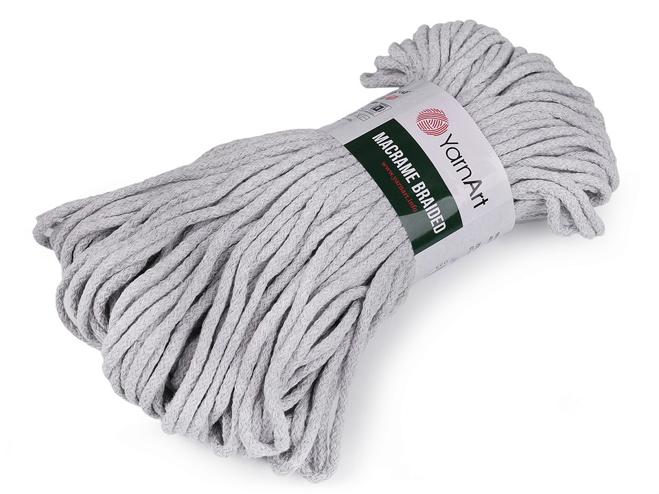 Fir de tricotat Macrame Braided 250 g - gri foarte deschis Fir de tricotat Macrame Braided 250 g - gri foarte deschis