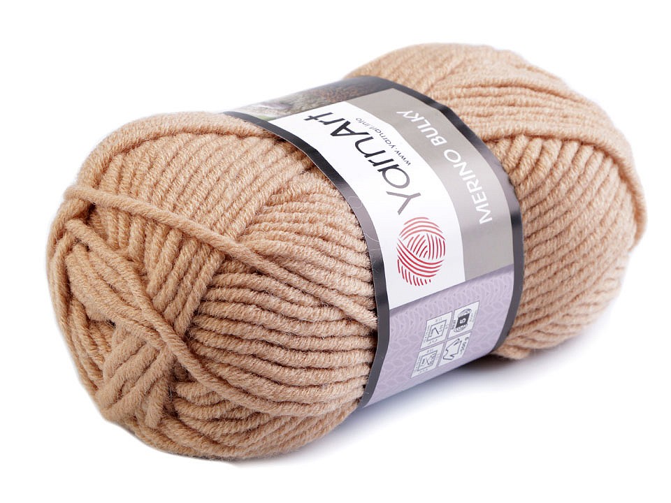 Fir de tricotat Merino bulky, 100 g - bej Fir de tricotat Merino bulky, 100 g - bej