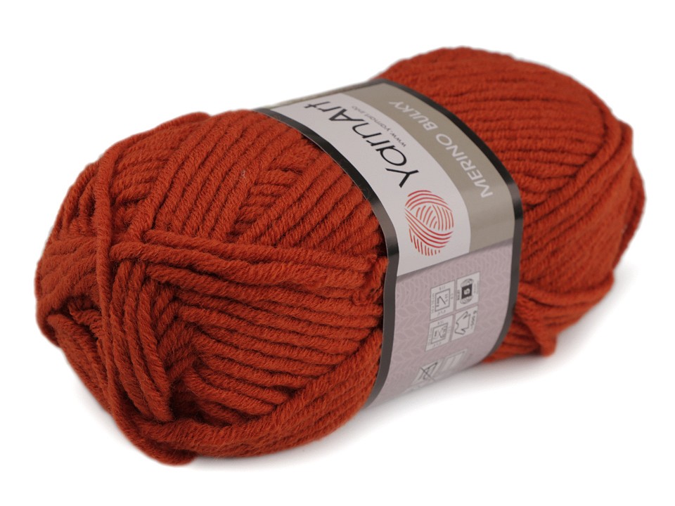 Fir de tricotat Merino bulky, 100 g - ruginiu mediu Fir de tricotat Merino bulky, 100 g - ruginiu mediu