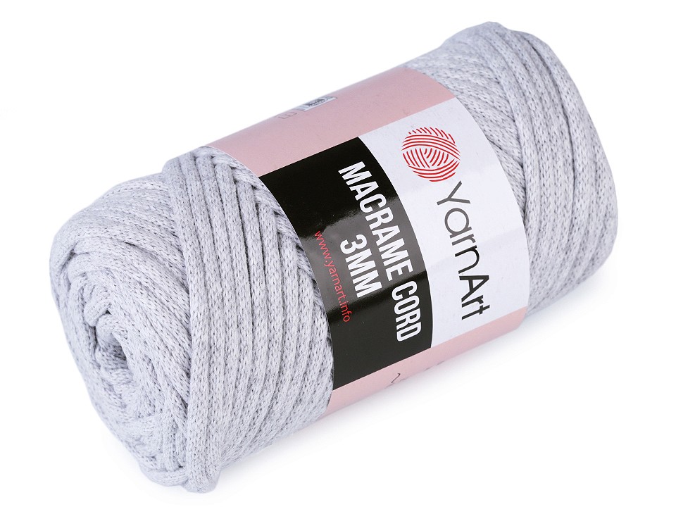 Fir de tricotat / croșetat Macrame Cord, 250 g - gri foarte deschis Fir de tricotat / croșetat Macrame Cord, 250 g - gri foarte deschis