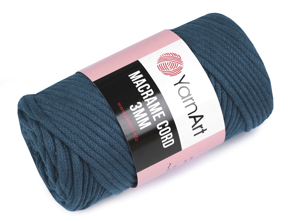 Fir de tricotat / croșetat Macrame Cord, 250 g - gri petrol Fir de tricotat / croșetat Macrame Cord, 250 g - gri petrol