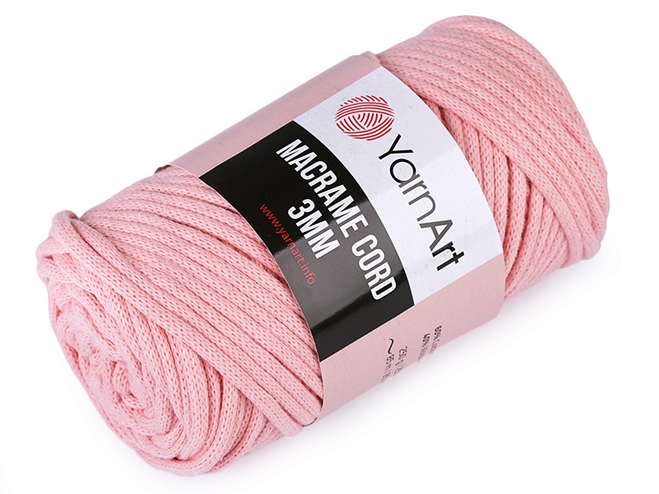Fir de tricotat / croșetat Macrame Cord, 250 g - roz somon închis Fir de tricotat / croșetat Macrame Cord, 250 g - roz somon închis