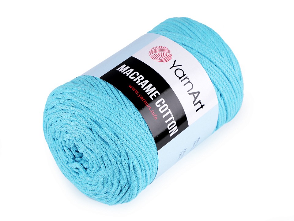 Fir de tricotat / croșetat Macrame Cotton, 250 g - albastru azur Fir de tricotat / croșetat Macrame Cotton, 250 g - albastru azur