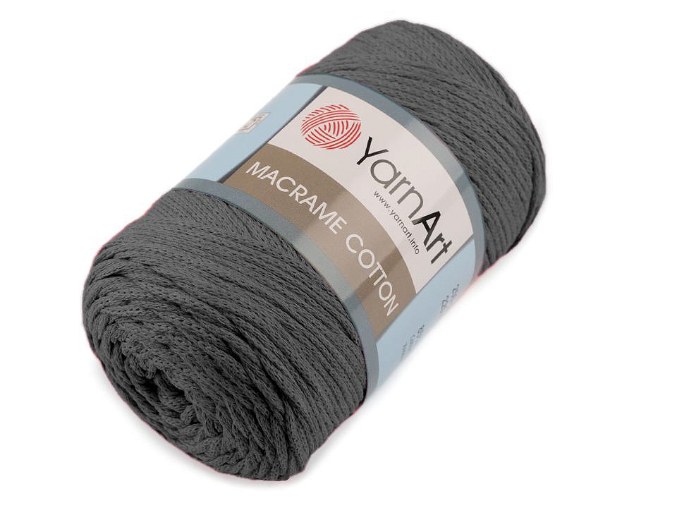 Fir de tricotat / croșetat Macrame Cotton, 250 g - gri închis Fir de tricotat / croșetat Macrame Cotton, 250 g - gri închis