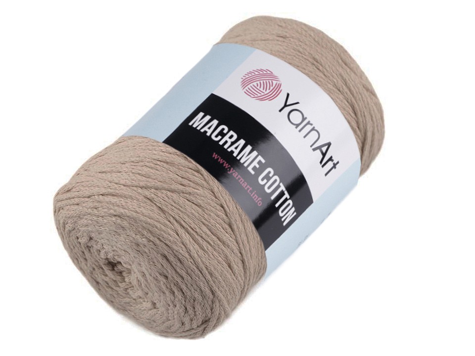 Fir de tricotat / croșetat Macrame Cotton, 250 g - maro natural Fir de tricotat / croșetat Macrame Cotton, 250 g - maro natural