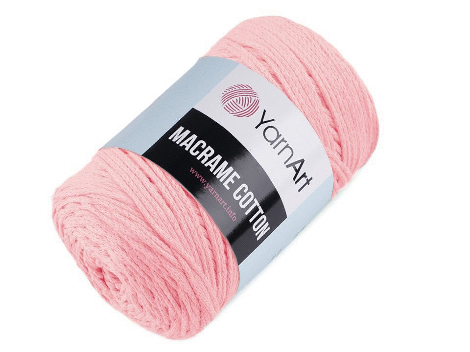 Fir de tricotat / croșetat Macrame Cotton, 250 g - roz deschis Fir de tricotat / croșetat Macrame Cotton, 250 g - roz deschis