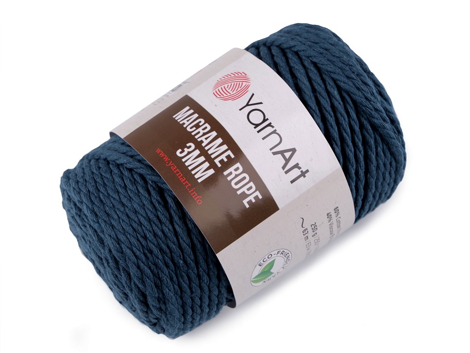 Fir de tricotat / croșetat Macrame Rope, 3 mm, 250 g - gri petrol Fir de tricotat / croșetat Macrame Rope, 3 mm, 250 g - gri petrol
