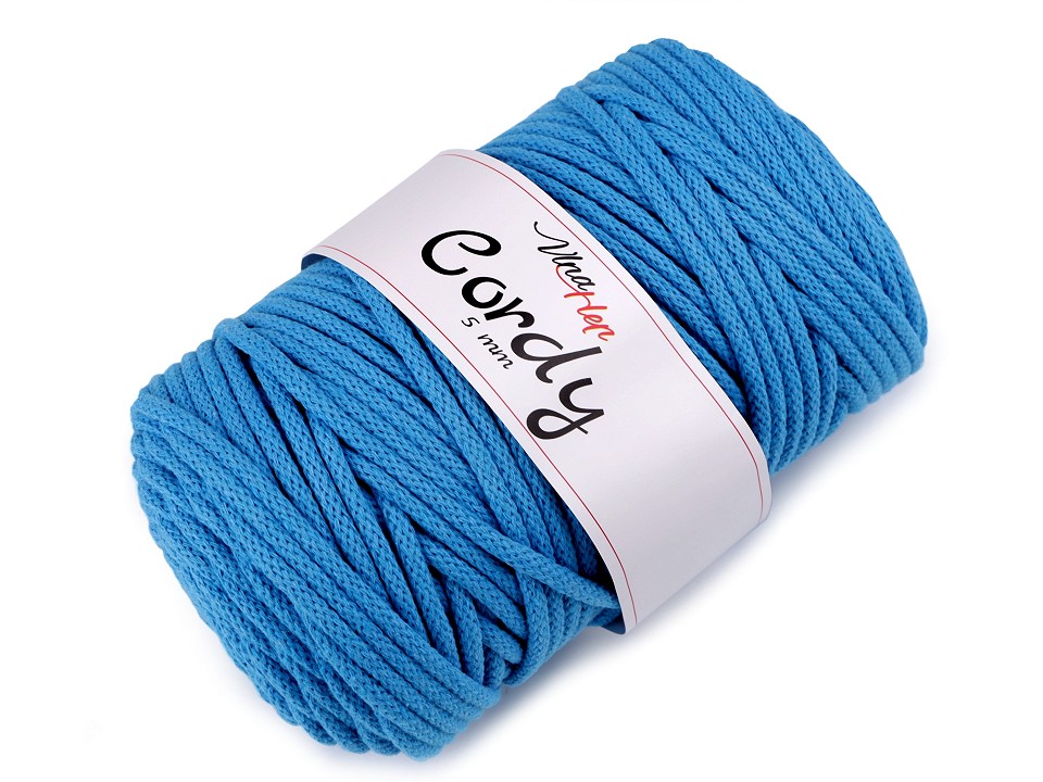 Fir tricotat / Șnur macrame, (pachet 100 m) - albastru Fir tricotat / Șnur macrame, (pachet 100 m) - albastru