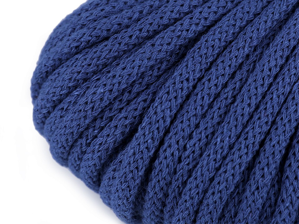 Șnur gros bumbac, Ø5 mm (pachet 10 m) - albastru cobalt Șnur gros bumbac, Ø5 mm (pachet 10 m) - albastru cobalt