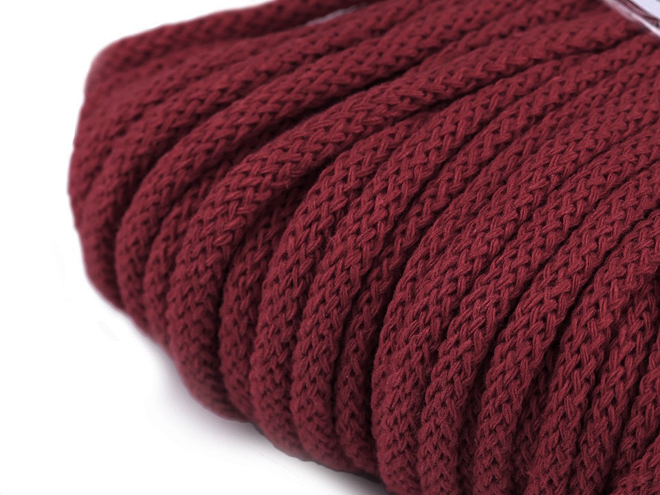 Șnur gros bumbac, Ø5 mm (pachet 10 m) - bordo Șnur gros bumbac, Ø5 mm (pachet 10 m) - bordo