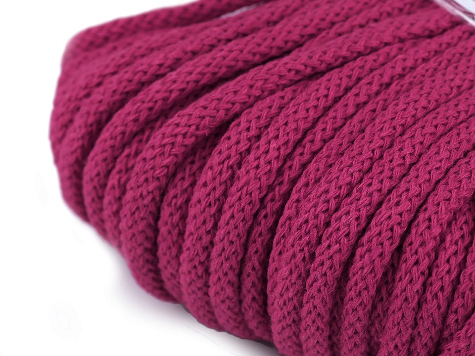 Șnur gros bumbac, Ø5 mm (pachet 10 m) - fuchsia Șnur gros bumbac, Ø5 mm (pachet 10 m) - fuchsia