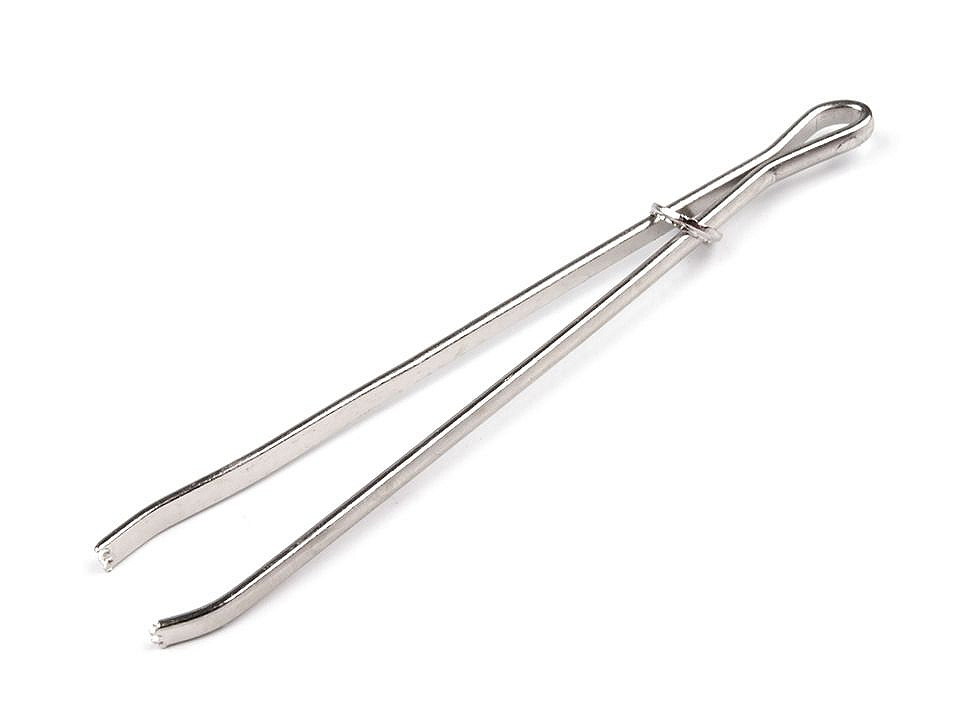Pensetă de inserat - pentru tras elastic, șnur sau panglică, 80 mm - Nichel (50 Bucăți)