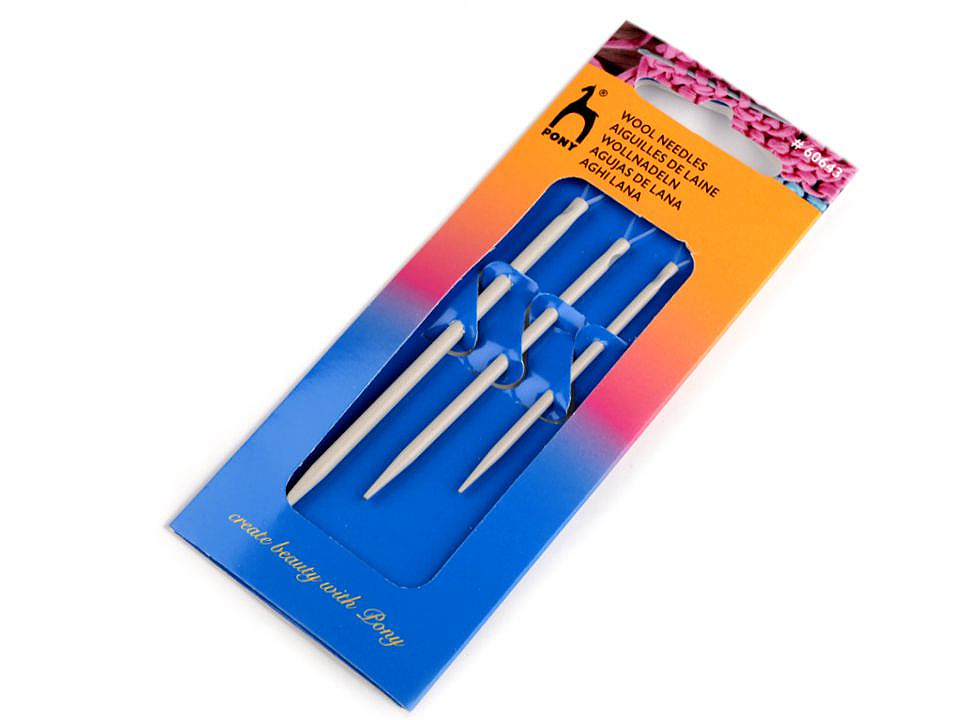 Ace de cusut lână pony, 3 buc / set - Argintiu (15 Blistere)